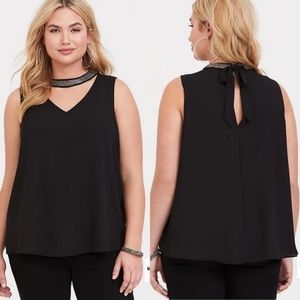 Torrid BLACK EMBELLISHED CHOKER NECK TANK Size 1